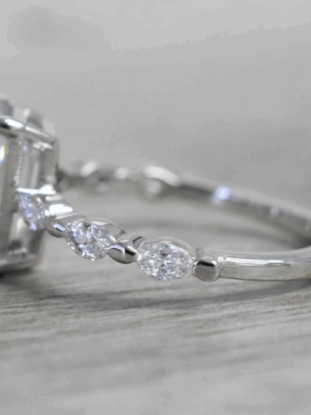 GIA Certified 2.07 CT D VVS2 Lab Grown Emerald Cut Diamond Engagement Ring - Image 2